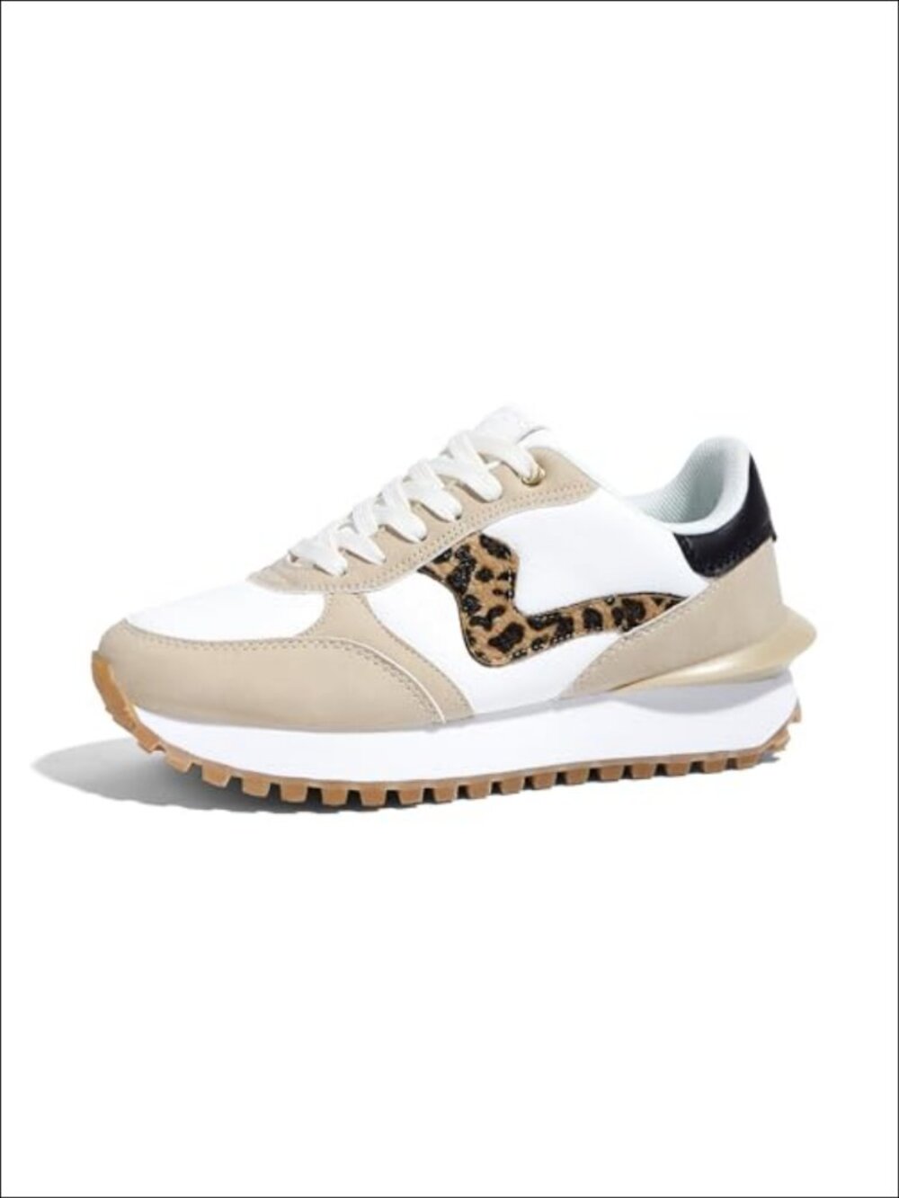 Platform Sneakers Walking Comfort Memory Foam Faux Leather
